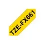 Schriftbandkassette Brother 36mmx8m gelb schwarz TZe-FX661