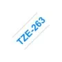 Schriftbandkassette Brother 36mmx8m weiß blau TZE263