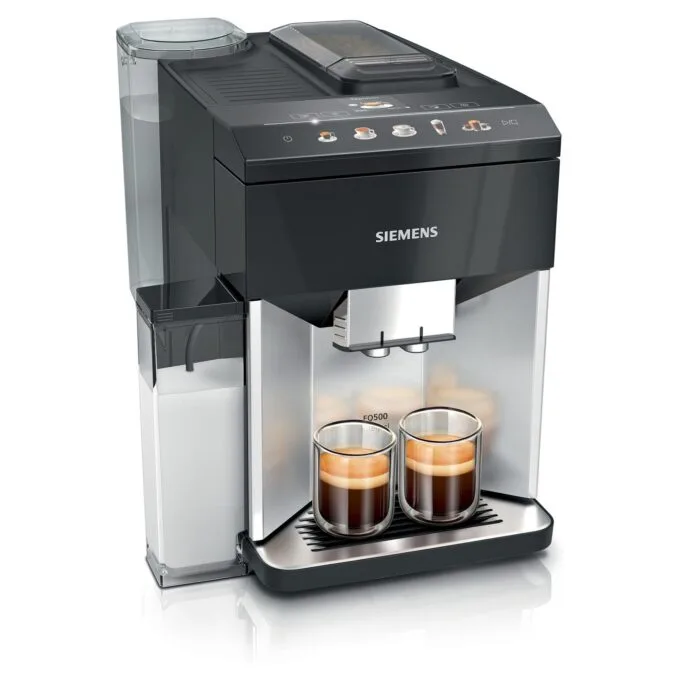 Siemens TQ513D01 EQ.500 integral Kaffeevollautomat Klavierlack Silber — image 1