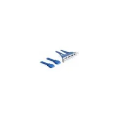 Slotblech USB 3.0 Pin Header 19 Pin 2 x intern to 4 x USB 3.0-A Buchse extern