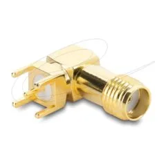 SMA Buchse 90° auf Leiterplatte Gewindelänge 5 mm