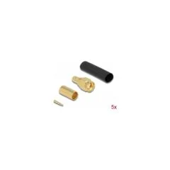 SMA Stecker zum Crimpen LMR200 mit passendem Schrumpfschlauch - 5 Stück