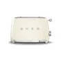 SMEG Toaster 2-Schlitz kompakt 50s Style TSF01CREU, Creme, Hochglanz