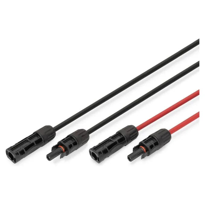 Solarkabel Verlängerung 10 m. 6 mm2. MC4-Anschluss. PV-Kabel 1500 V DC. UV-beständig & wetterfest. 2 Kabel. 1x Schwar... — image 1
