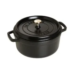 Staub La Cocotte 24cm rund. schwarz. Gusseisen