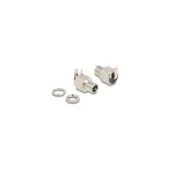 Steckverbinder DC 5.5 x 2.1 mm Buchse zum Einbau Lötversion gewinkelt - Sechskant 20 V 10 A