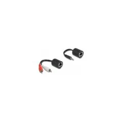 Stereo Audio Extender RJ45 Buchse zu 3.5 mm Klinkenstecker und RJ45 Buchse zu 2 x Cinch Stecker Cat.5 bis 50 m Set 2 ...