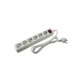 Str. 6er Steckdose white Schalter