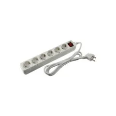 Str. 6er Steckdose white Schalter