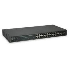 Switch 24x GE GEP-2652 2xGSFP 19' 370W 24xPoE+