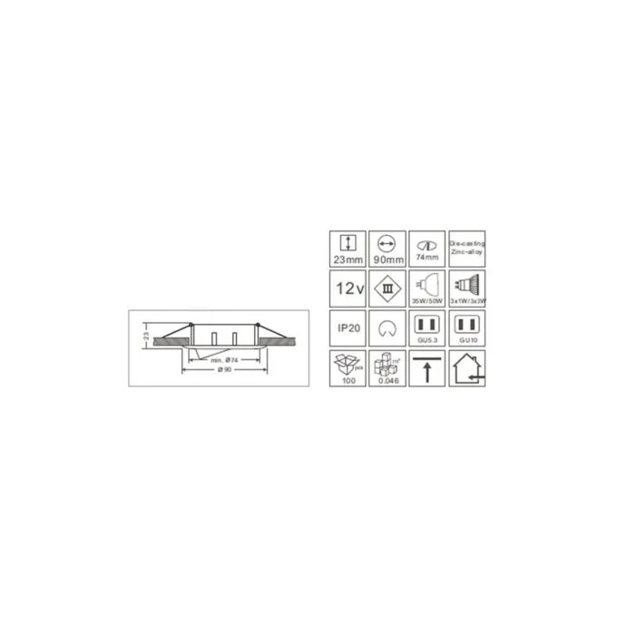 Synergy 21 LED Retrofit GU10 GX5.3 Deckeneinbausatz D04-weiß — image 2