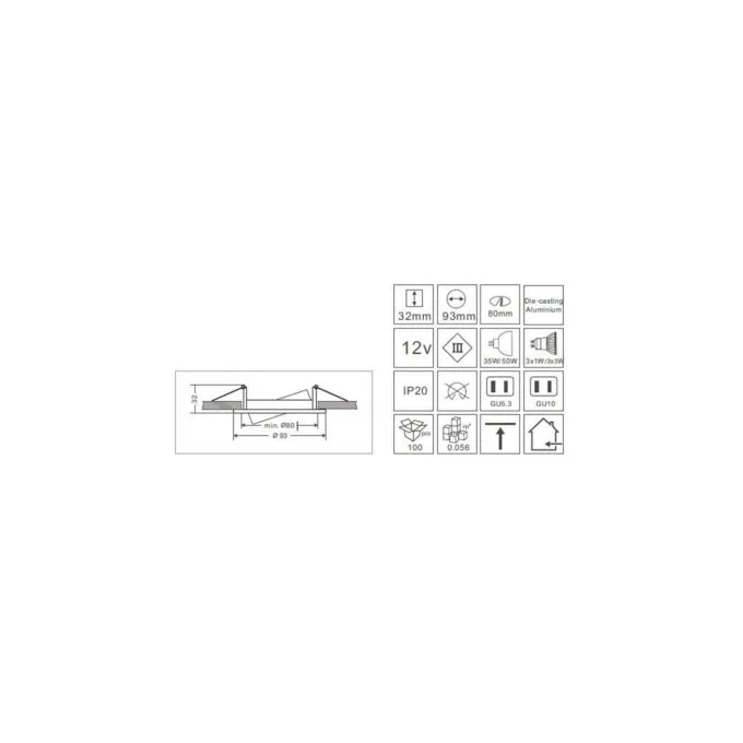 Synergy 21 LED Retrofit GU10 GX5.3 Deckeneinbausatz D08-weiß — image 2