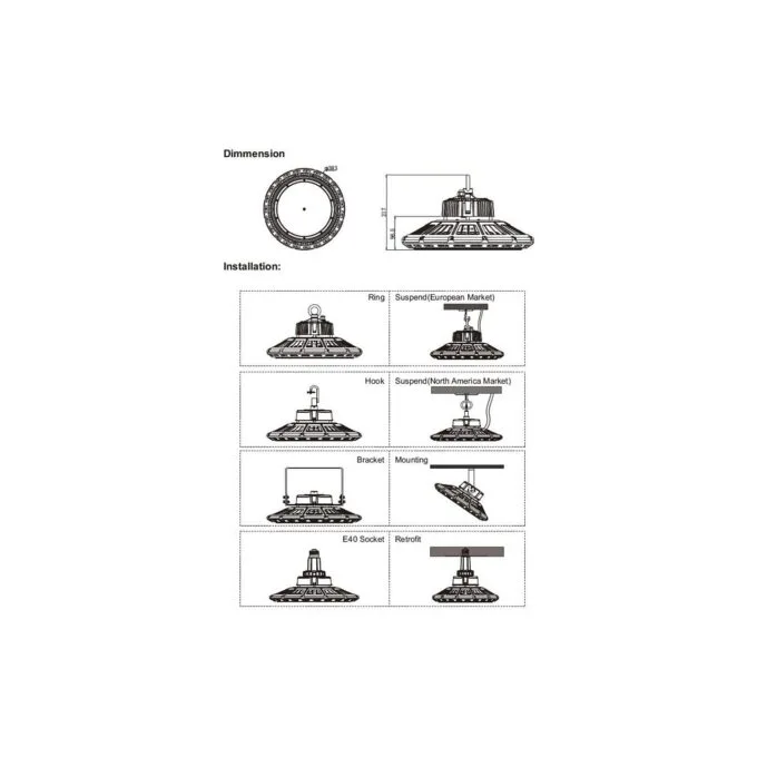 Synergy 21 LED Spot Pendelleuchte UFO 200W für Industrie Lagerhallen cw 90° — image 3