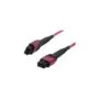 Synergy21 LWL-MTP®-Female Patchkabel OM4 LowLoss(ELite). 12 Faser. Typ B crossed. erika-violett. 10m