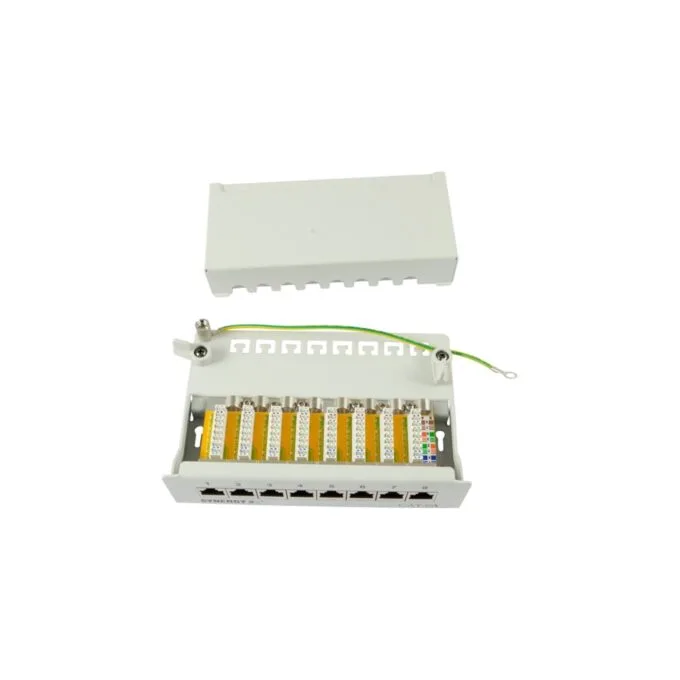 Synergy21 Patch Panel 8xTP. CAT6A. 500Mhz. Aufputz . Lichtgrau. LSA — image 2
