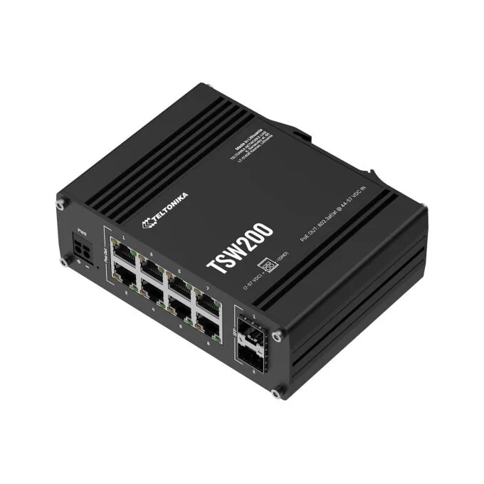 Teltonika · Switch · TSW200 · 8 Port Gigabit Industrial unmanaged PoE+ Switch. 2 SFP — image 3