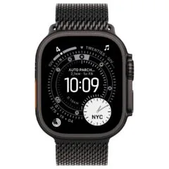 Titan Milanaise Armband, Schwarz, 49mm, Medium
