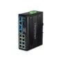 TRENDnet TI-BG104 10 Port Rail Switch. Industrial Gigabit PoE++ DIN-Rail