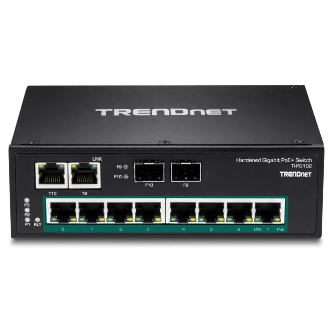 TRENDnet TI-PG102 10Port DIN-Rail Switch Industrial Gigabit PoE+ — image 2