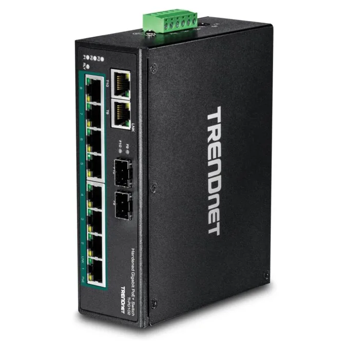 TRENDnet TI-PG102 10Port DIN-Rail Switch Industrial Gigabit PoE+ — image 1