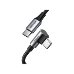 UGREEN US334 USB-C auf USB-C Kabel 100W PD Fast Charging 1x Winkelstecker geflochten schwarz 1m