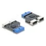 USB 5 Gbps Hub 20 Pin Pfostenbuchse zu 2 x USB 5 Gbps Typ-E Key A Buchse