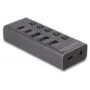 USB 5 Gbps Hub mit 2 x USB Typ-A und 2 x USB Type-CTM Buchse und 1 x Schnellladeport + Schalter