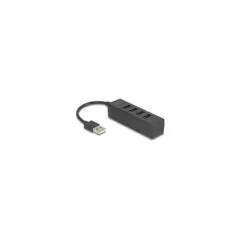 USB Hub 4 Port USB 2.0 mit 4 x USB Typ-A Buchse schwarz