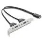 USB Typ-E Key A Stecker zu 2 x USB 5 Gbps Typ-A Buchse mit Slotblech Anschlusskabel 35,5 cm