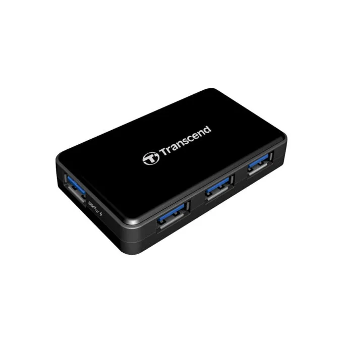 USB3.0 HUB 4Port Transcend HUB3 SuperSpeed aktiv mit Netzteil Black — image 3