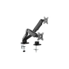 VALUE Dual LCD-Arm. Tischmontage. Gasfeder. 5 Gelenke. 12-27 Zoll. bis 2x 6.5 kg. schwarz