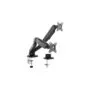 VALUE Dual LCD-Arm. Tischmontage. Gasfeder. 5 Gelenke. 12-27 Zoll. bis 2x 6.5 kg. schwarz