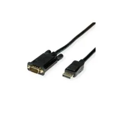 VALUE Kabel DisplayPort-VGA. DP ST - VGA ST. schwarz. 5 m