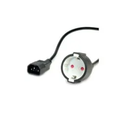 VALUE Netzkabel. C14 auf CEE7 3. max. 10A (2300W). nur fr Verwendung an USV. schwarz. 0.3 m