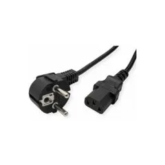 VALUE Netzkabel, CEE7 7-Stecker & IEC-Buchse gerade, schwarz, 3 m
