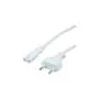 VALUE Netzkabel Euro-Flachstecker auf C7 2polig weiss 1.8m