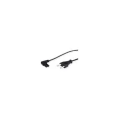 VALUE Netzkabel Euro-Flachstecker auf C7 gewinkelt. 2polig. schwarz. 1.8 m