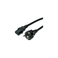VALUE Netzkabel. IEC-Buchse & CEE7 7-Stecker gerade. schwarz. 1.8 m
