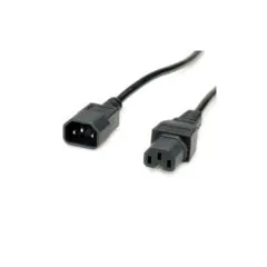 VALUE Netzkabel IEC320 C14 Stecker - C15 Buchse. H05RN-F. schwarz. 3 m