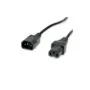 VALUE Netzkabel IEC320 C14 Stecker - C15 Buchse. H05RN-F. schwarz. 3 m