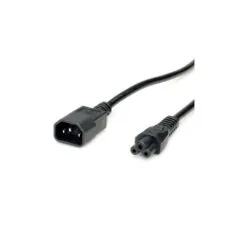 VALUE Netzkabel IEC320 C14 Stecker - C5 Buchse. schwarz. 1.8 m