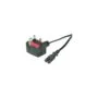 VALUE UK Netzkabel auf Euro-Flachstecker C7. 2pol.. schwarz. 1.95 m