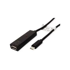 VALUE USB 2.0 Verlngerung. aktiv. mit Repeater. A-C. schwarz. 15 m