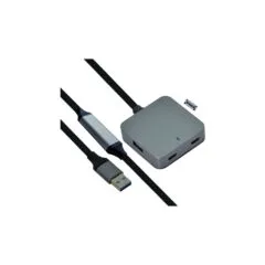 VALUE USB 3.2 Gen 1 Hub. 4 Ports (2x USB-A + 2x USB-C). mit Verlngerungskabel. schwarz. 10 m