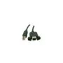 Verlängerung USB 2.0 Stecker B an Einbaubuchse B. CU. schwarz. 0.5m.