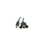 Verlängerung USB 2.0 Stecker B an Einbaubuchse B. CU. schwarz. 1m.
