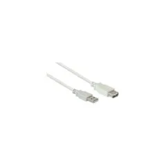 Verlängerungskabel USB 2.0 Stecker A an Buchse A. grau. 1m.