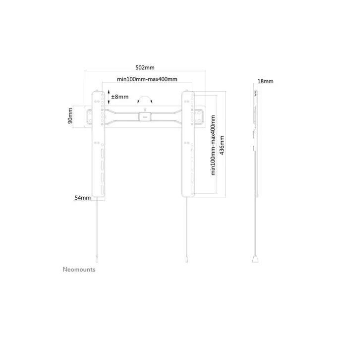 Wandhalterung für Fernseher bis 55' 35KG LED-W400BLACK Neomounts — image 9