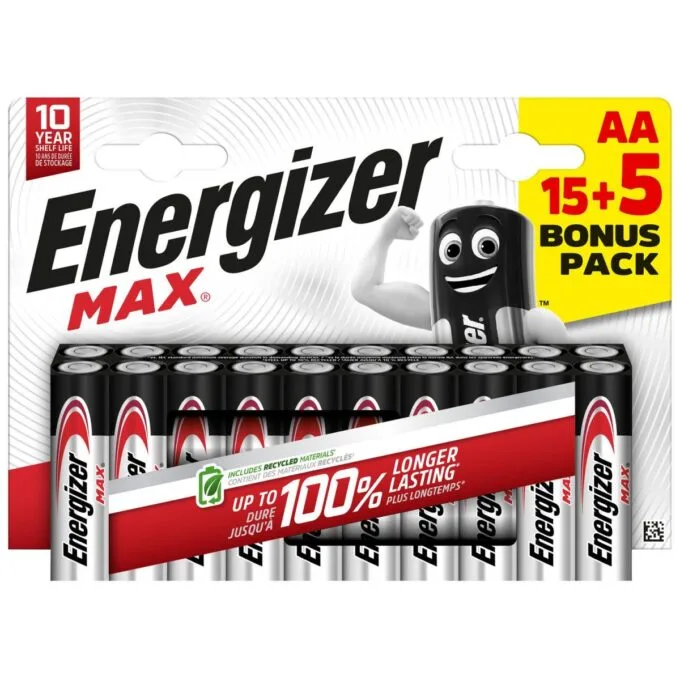 Energizer Batteries Alkaline AA (20pcs) Alkaline MAX — image 1