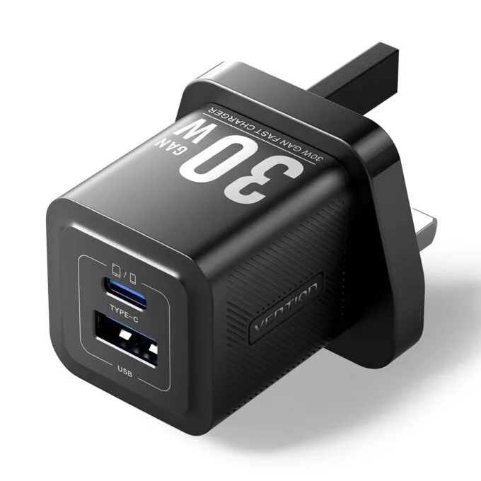 Vention MA Charger Wall GaN 30w 1xA 1xC UK Black FEQB0-UK — image 1